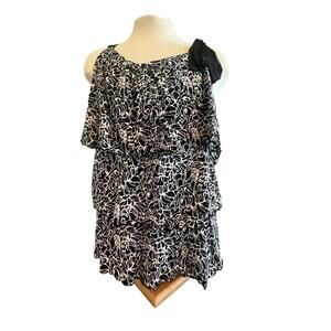 STYLE & COMPANY BLACK AND WHITE LAYERED TANK TOP WOMENS PLUS SIZE 3XL